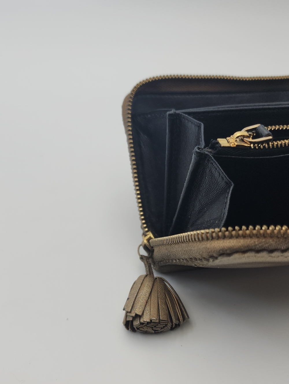 LOEWE Anagram Continental Long Zip Around Wallet Metallic Bronze Gold Leather - Picture 13 of 16